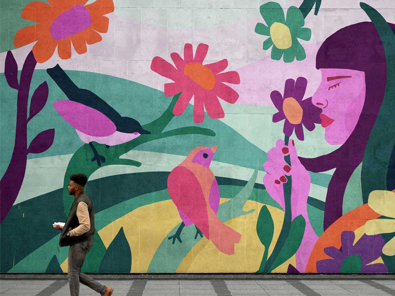 mural illustration by Sylwia Kubus
